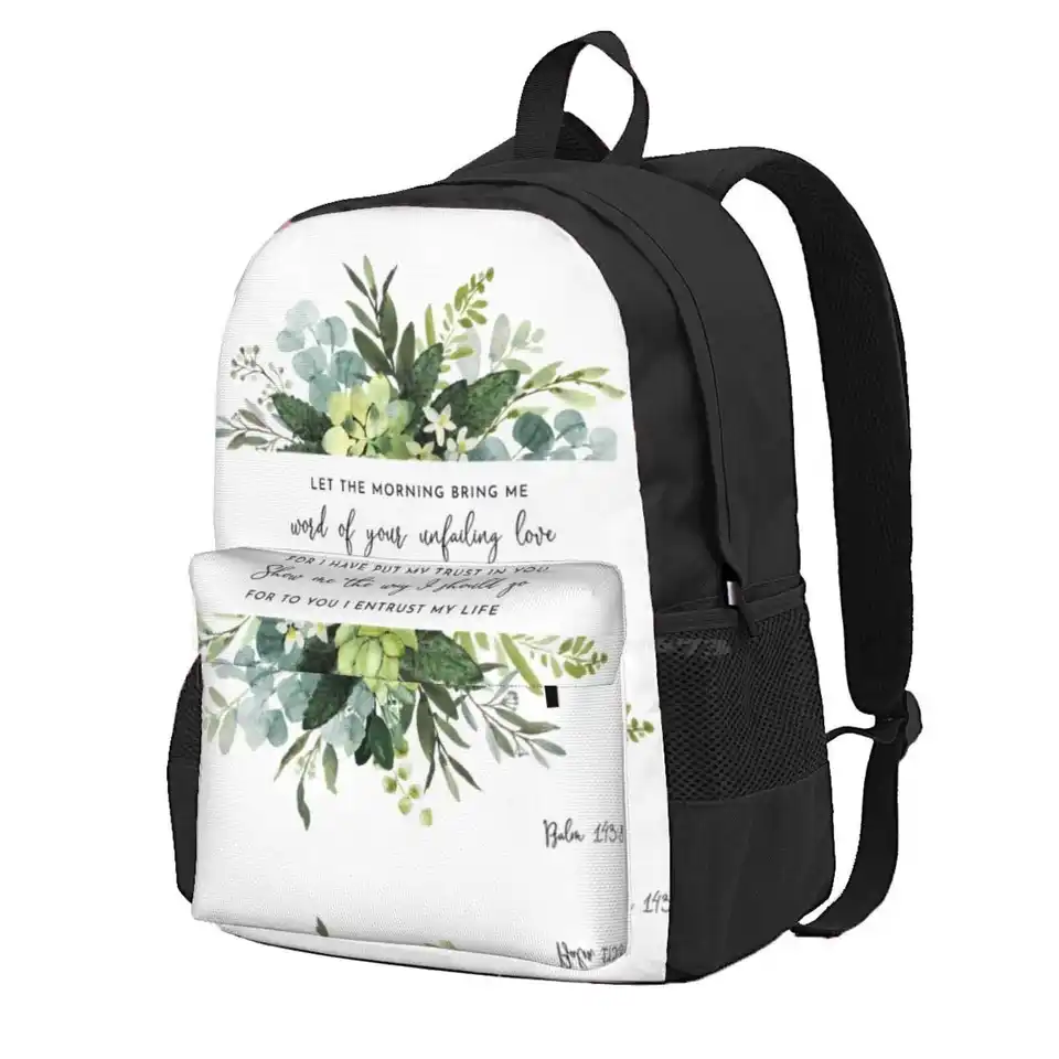 Ukáž mi spôsob, akým Žalm 143: 8 Hot Sale Schoolbag Batoh Batoh módne tašky Žalm 143 8 Písmo biblické verš kresťanské múr Moderne