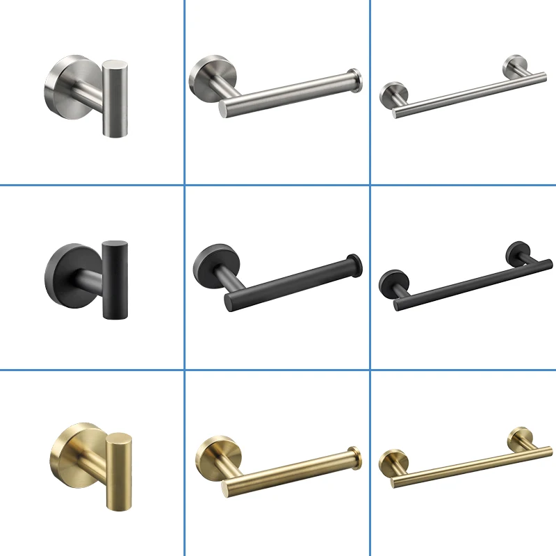 ULA kúpeľňa Hardware Set z nehrdzavejúcej ocele Robe Hook Towel Rail Bar Rack Bar police pre kúpeľňové doplnky držiak papiera
