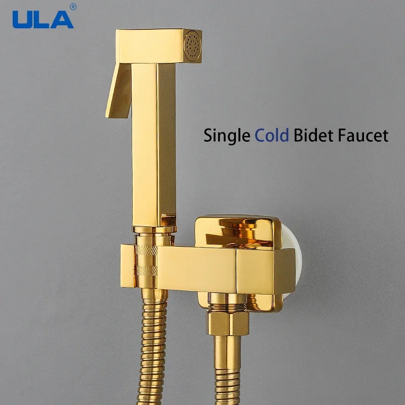 Ula mosadzný bident faucet single cold Water kohútik ručný bident sprchový sprchovací kút toaleta Shattaf postrek Zlatá hygienická sprcha