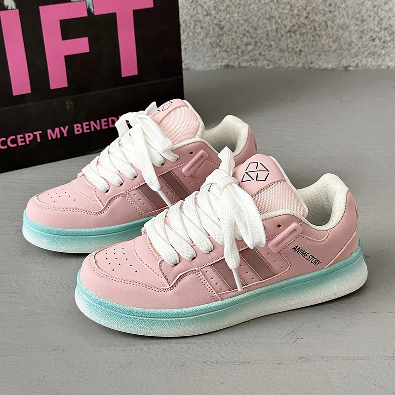 Ulica ružové tenisky unisex módne príležitostné šnurovacie šnurovacie topánky Skateboard Men Klasické vonkajšie dámske korčule topánky Zapatillas de hombre
