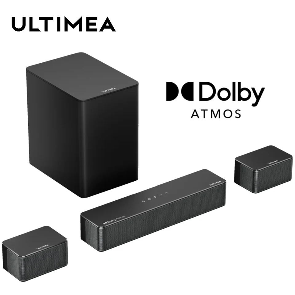 Ultimia 410W 5.1 Soundbar s Dolby Atmos, 3D priestorový zvukový panel pre televíziu s bezdrôtovým subwooferom, reproduktory domáceho kina televízora