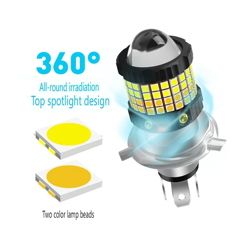 Ultra biela a žltá H4 H6 BA20D P15D LED žiarovky - Inovujte svoje auto, motorka, 12V Vstupné napätie