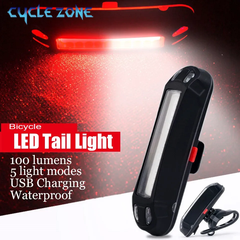 Ultra jasné bicykel zadné svetlo USB Nabíjateľné bicykel LED zadná lampa pre prilby MTB MTB sa ľahko inštalujú pre bezpečnosť