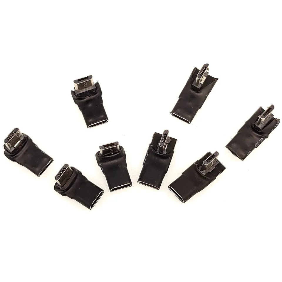 Ultra -krátky telesný adaptér Micro USB Žena k micro USB Muž 5pin dáta synchronizátor prevodníka lakťa 90 stupňov V8 až V8 Connector