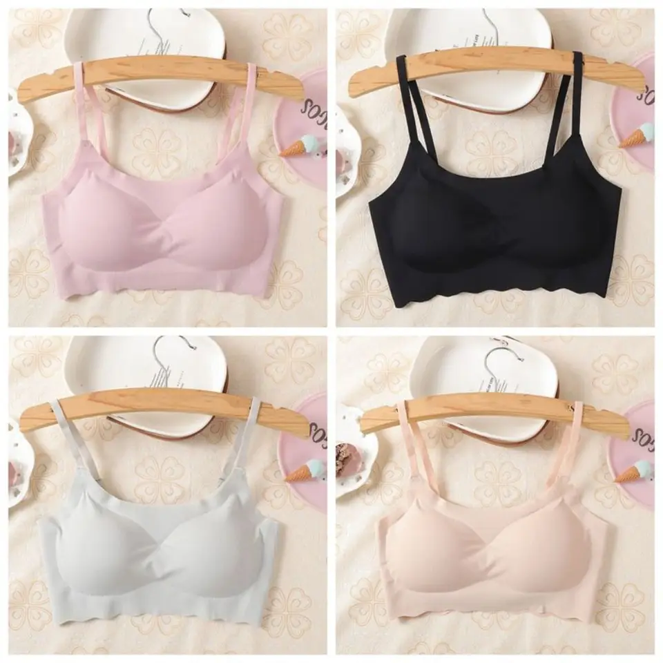 Ultra tenká bezšvová podprsenka s podložkou bezdrôtové krásne zadné ľadové hodvábne podprsenky Šport Bralette Underwear Dámska push Up Summer