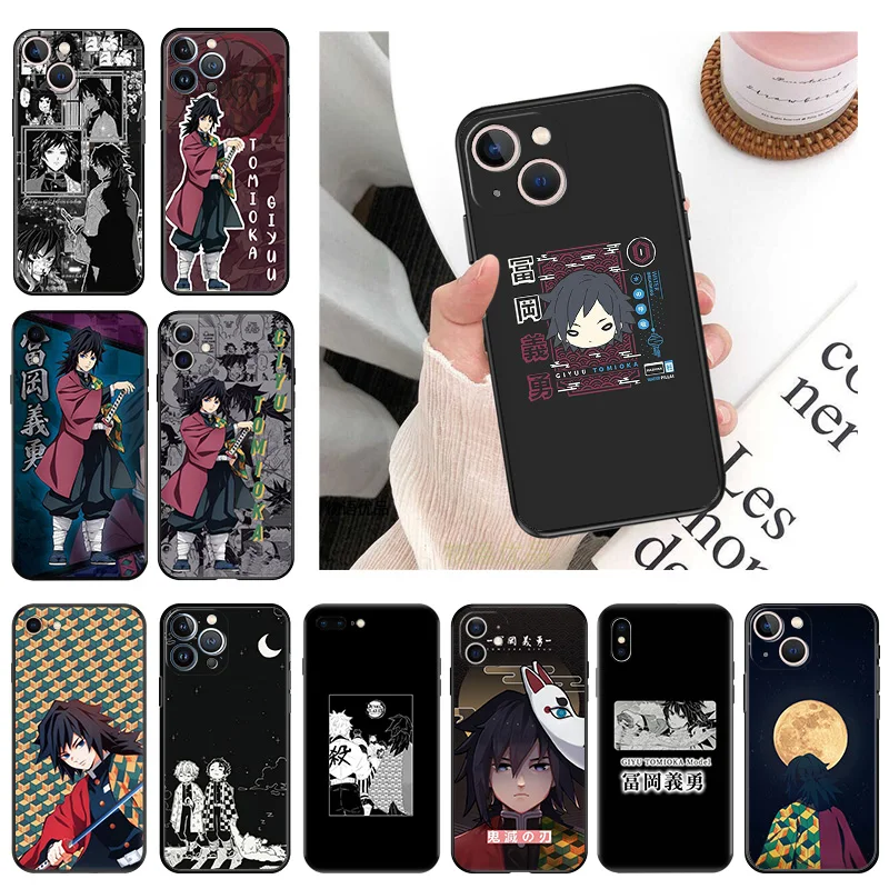 Ultra tenká matná mäkká tomioka giyuu démon Demon Slayer Puzdro pre iPhone 16Pro 15 14 13 12 Mini 11 16 Pro Max 7 8 Plus xr SE kryt