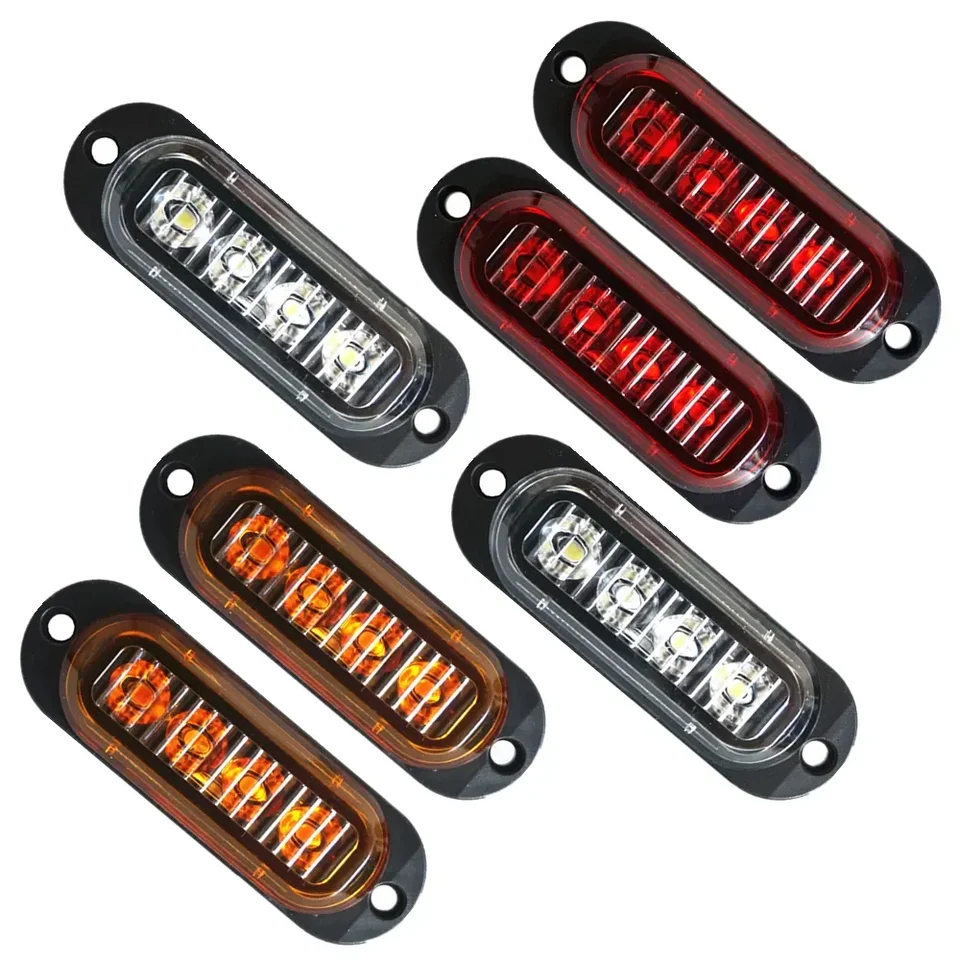 Ultra tenké 4 LED diódy LED dióda LED dióda LED svetlo svetlo LAMP 12-24V Žiadne blikajúce bočné značkové svetlo pre motocykel SUV Truck Motorcycle Light