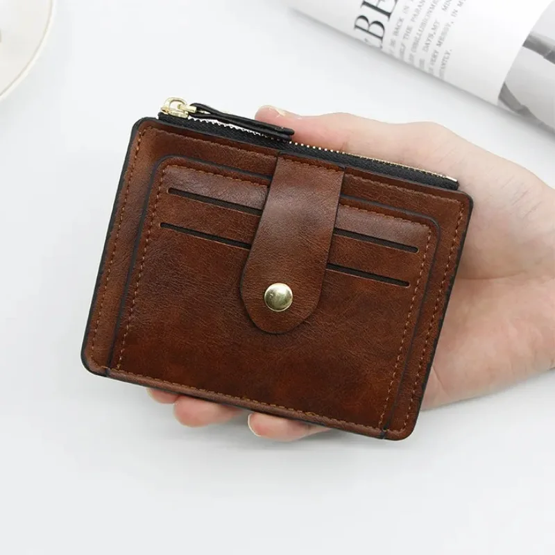 Ultra tenký držiak na kreditnú kartu Držiteľ PU kožená peňaženka Slim Slim Smrplicity Coin Coin