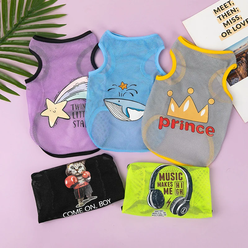 Ultra tenký letný psie vesta Roztomilé priedušné psie oblečenie pre malé psy Chihuahua oblečenie Yorkies kostýmy Pet Cat T košele