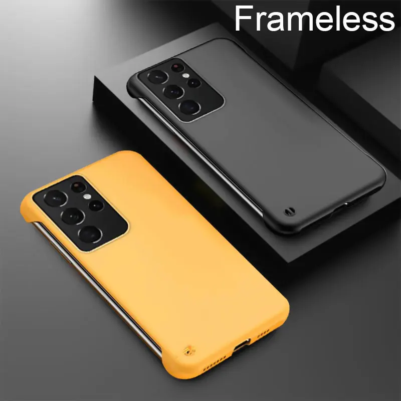Ultra tenký puzdro na bezrámové puzdro pre Samsung S24 S25 Ultra S23 S22 S21 Ultra S20 Fe S10 plus poznámka 20 ultra matný tvrdý telefón