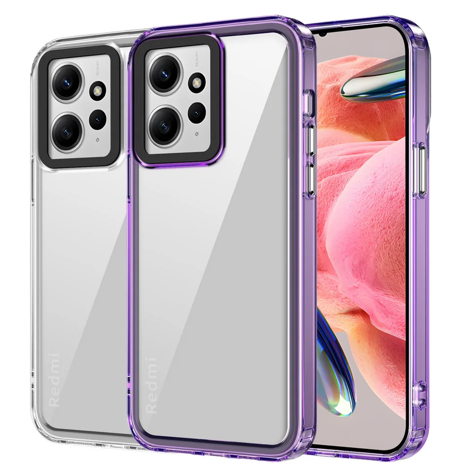 Ultra tenký puzdro na mobilné telefóny s priehľadným ochranným telefónom pre Xiaomi Redmi Note 12 4G 12 Pro + 11 Pro 11S Redmi 12c 11a Soft Clear Cover