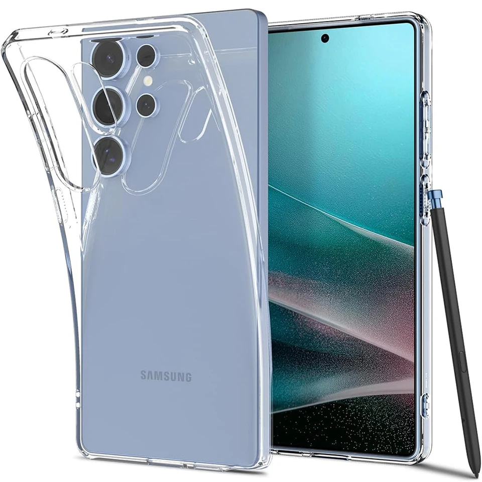 Ultra tenký číry mäkký puzdro pre Samsung Galaxy S25 S24 S23 S21 S20 Fe S22 Poznámka 20 Ultra 10 S9 plus priehľadný krycí obal