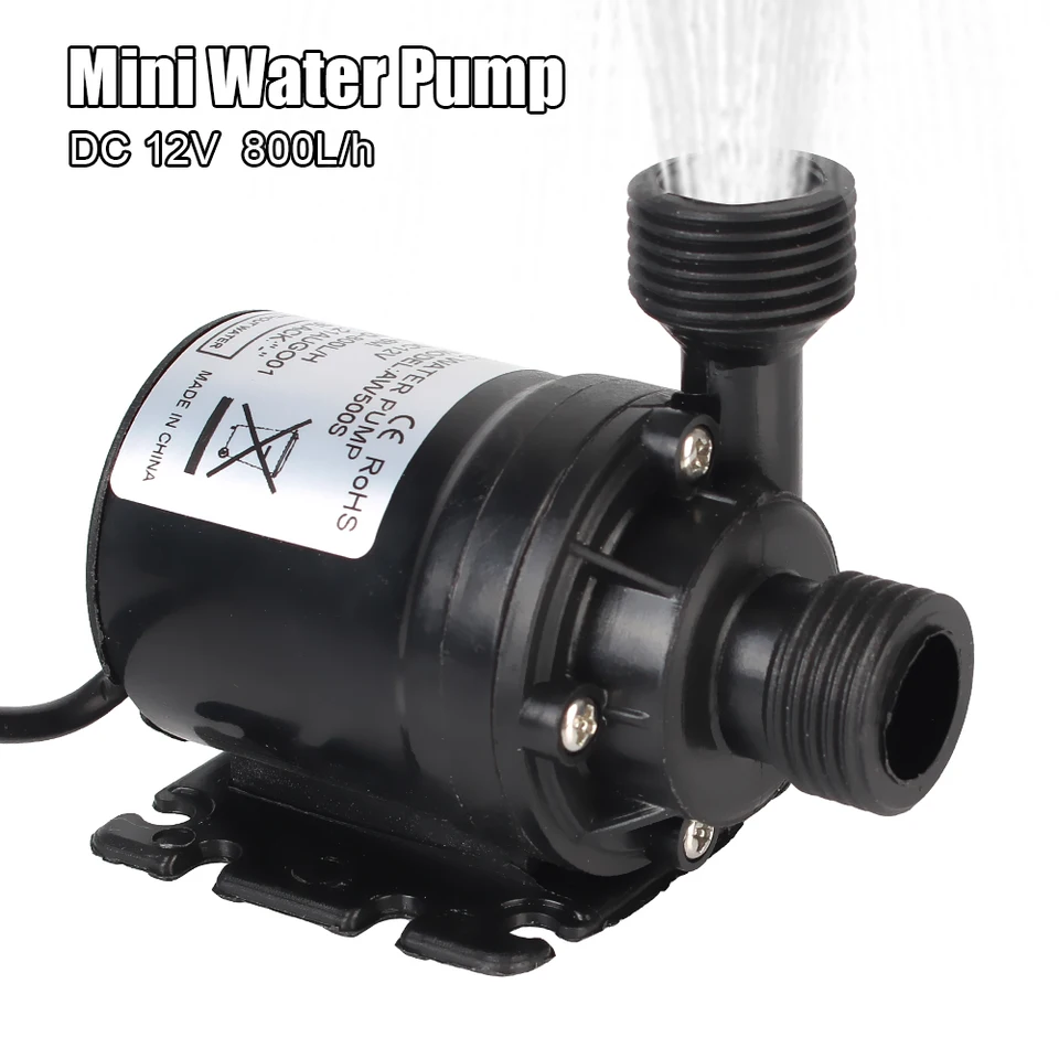 Ultra-tichie 800L/h 5m DC 12V 24V Domov prenosný kefový motor bezprostredne ponorné vodné čerpadlo pre chladiaci systém fontány ohrievača mini ohrieva
