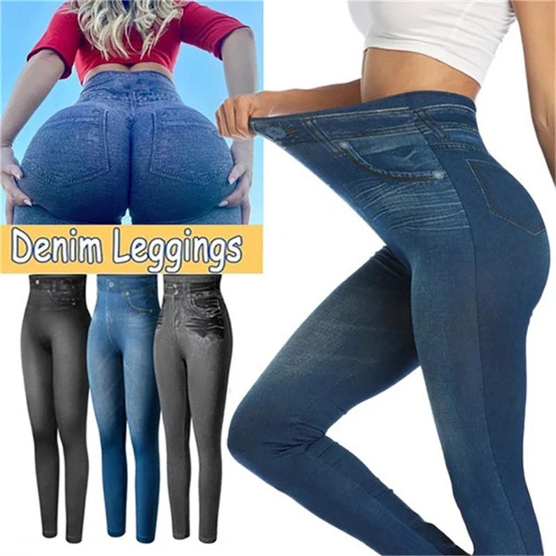 Ultra vysoké džínsové legíny inšpirované pre ženy s vysokým pásom Slim Fit zdvíhané zadok pevné nohavice pre ženy