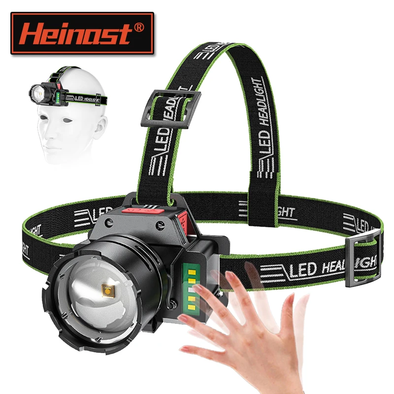 Ultra výkonný LED svetlomet Super svetlý dlhý dosah hlavy baterky USB nabíjateľná hlava rybárska lovecká poľovná hlava svetlo