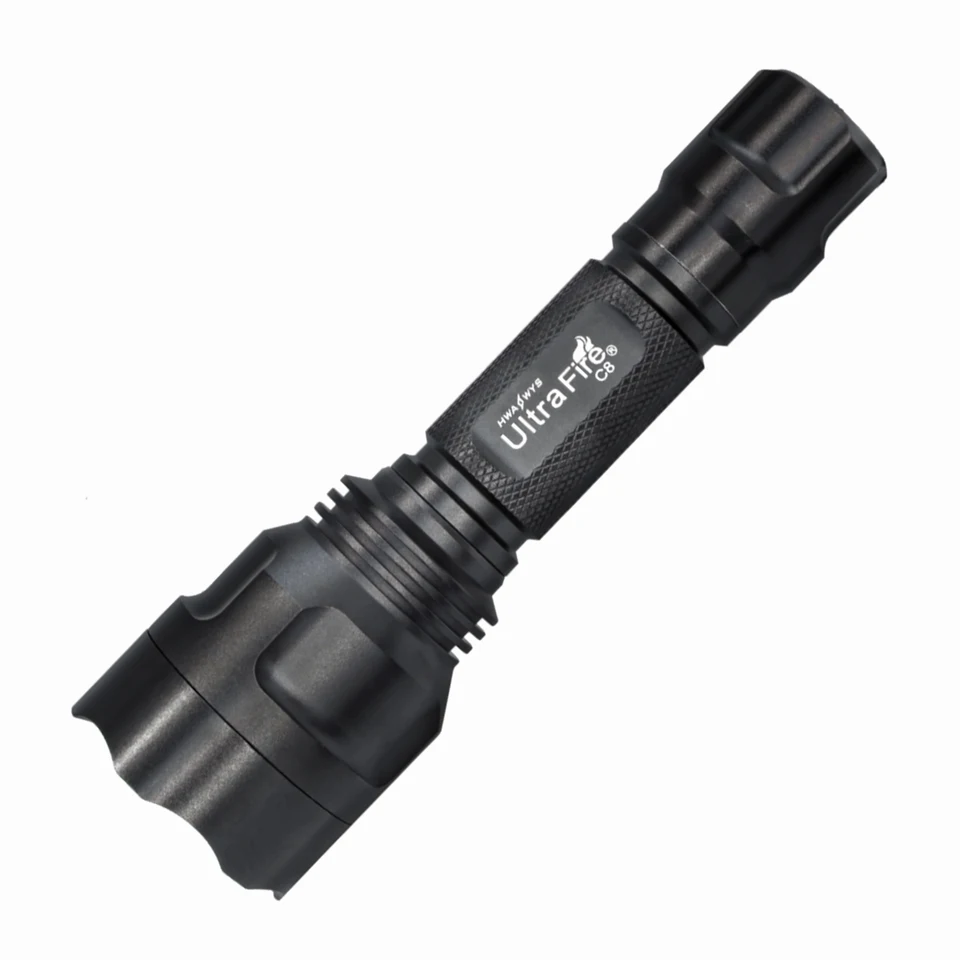 Ultrafire C8 Army Tactical baterka 1/5 režimov 1000 lúmenov mocné nabíjateľné 18650 LED TORCH LIGHT Vojenská policajná lampa lucerny
