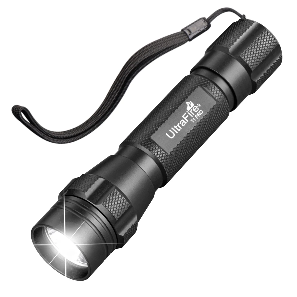 Ultrafire T1 Pro LED taktická baterka 1200LM Výkonná 18650 Nabíjateľné vonkajšie osvetlenie High -Power Núdzové kempovanie Torch
