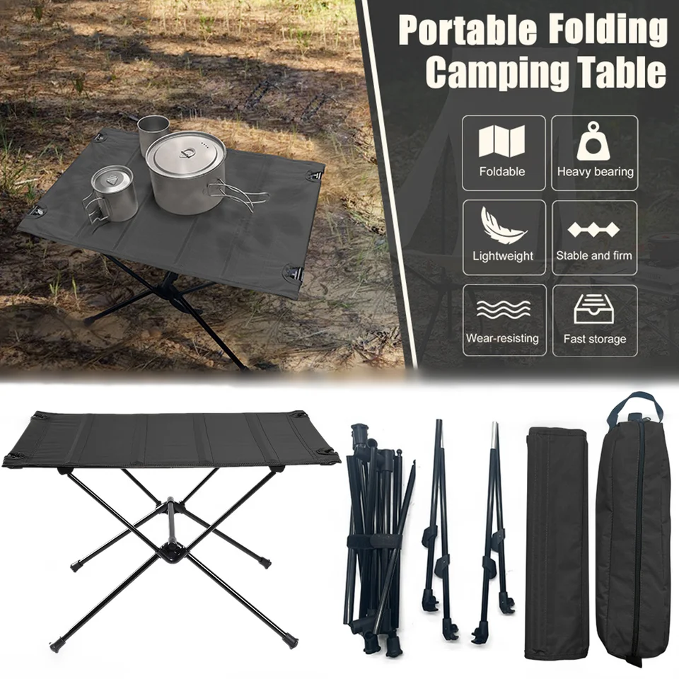 Ultralight prenosný skladací kemping, vonkajší skladací piknikový stôl, hliníkový zliatinový kemping na cestovanie, turistiku, pláž