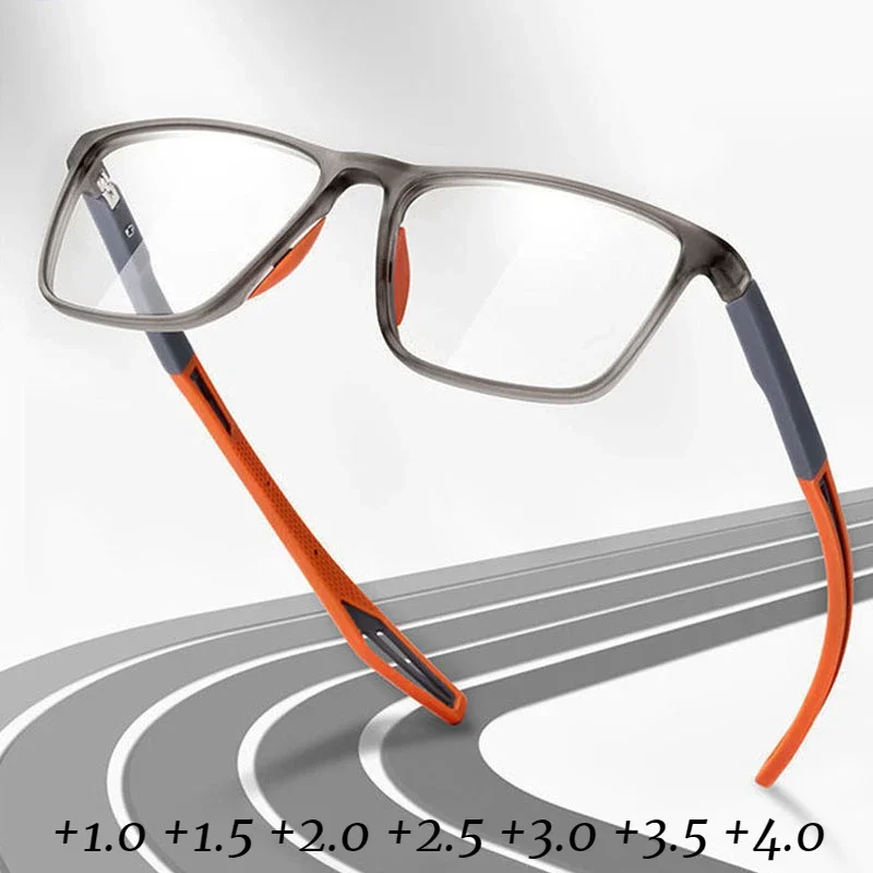 Ultralight TR90 Športové okuliare na čítanie Anti Blue Light Presbyopia Okolité Ženy Men Unisex Far zrakový optický okuliare 0 až+ 4.0