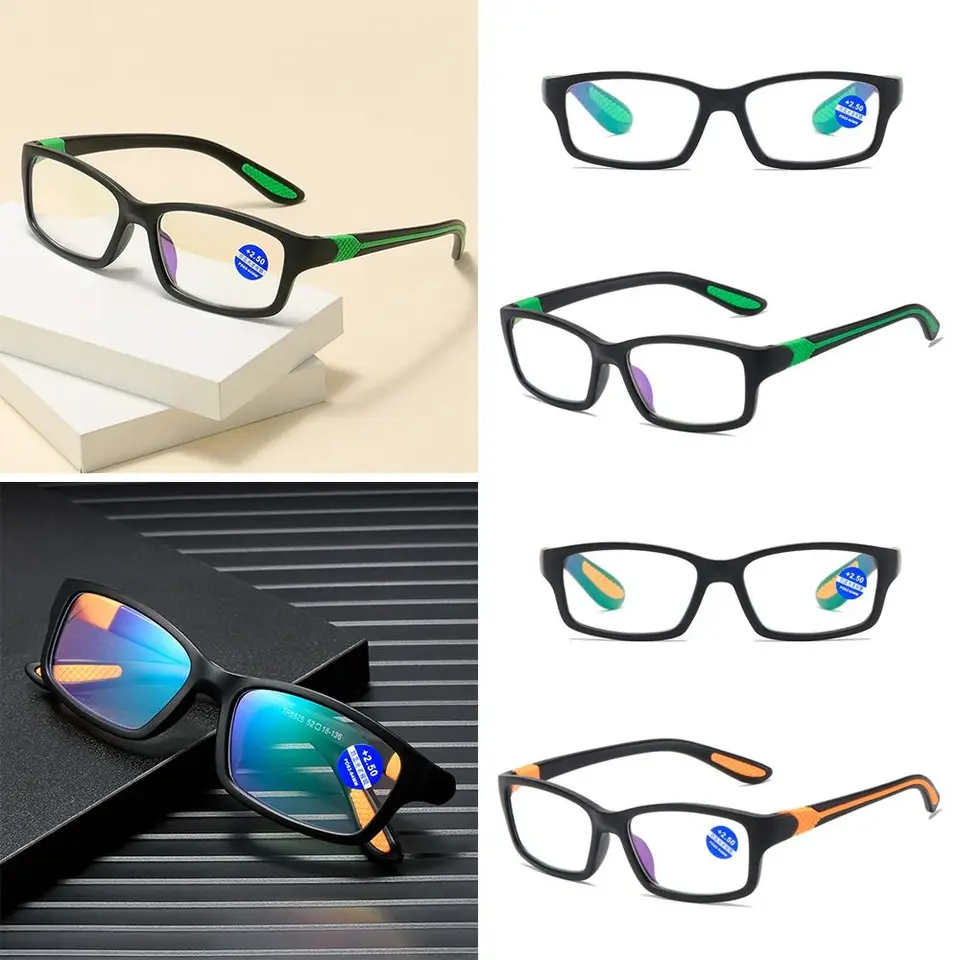 Ultralight Čítanie okuliarov modré svetlo blokovanie TR90 Športové presbyopia okuliare Men Ženy Hyperopia Optické okuliare