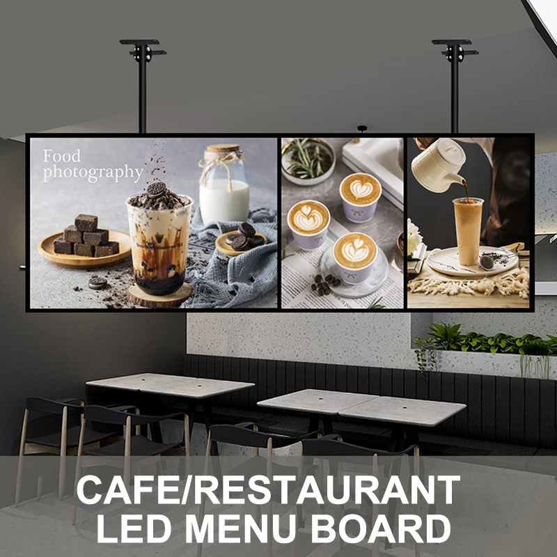 Ultrathin LED snímka Frame inzercia LEFT LED ponuka LED doska Plagát Displej LightBox Fast Food Restaurant Store Dekorácie