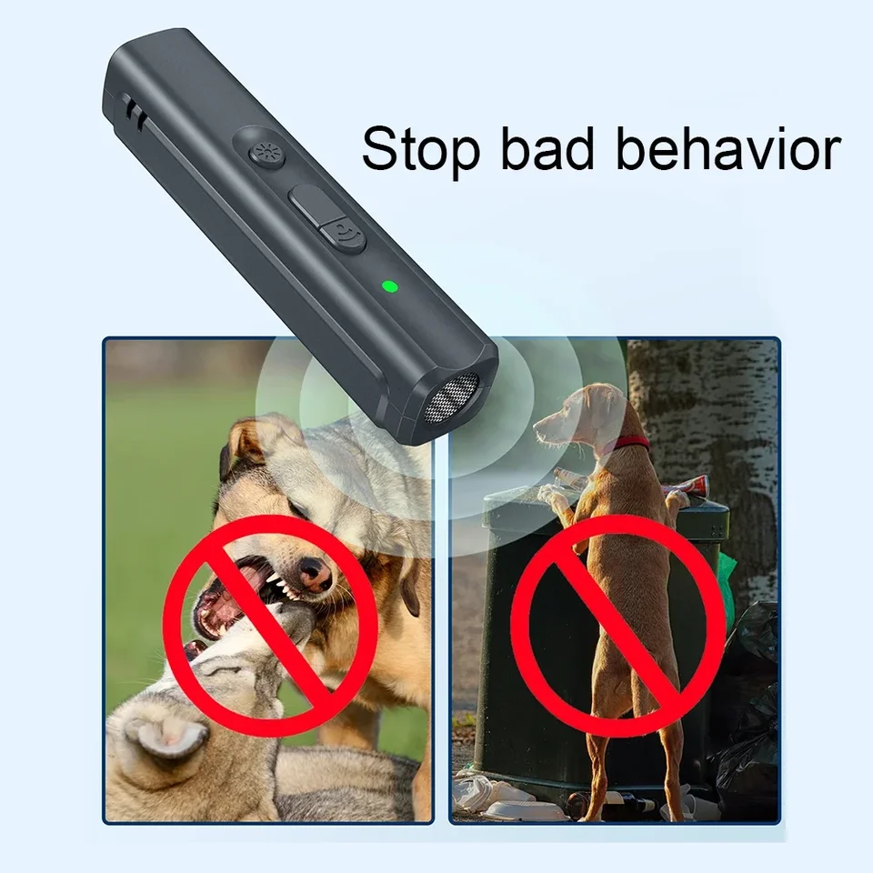 Ultrazvukový reperant psov Odstraňovanie anti -štekania mačacích tinea ultrafialové UV detekčné zastavenie svetla Stop Bark Ovládanie USB nabíjateľnú batériu