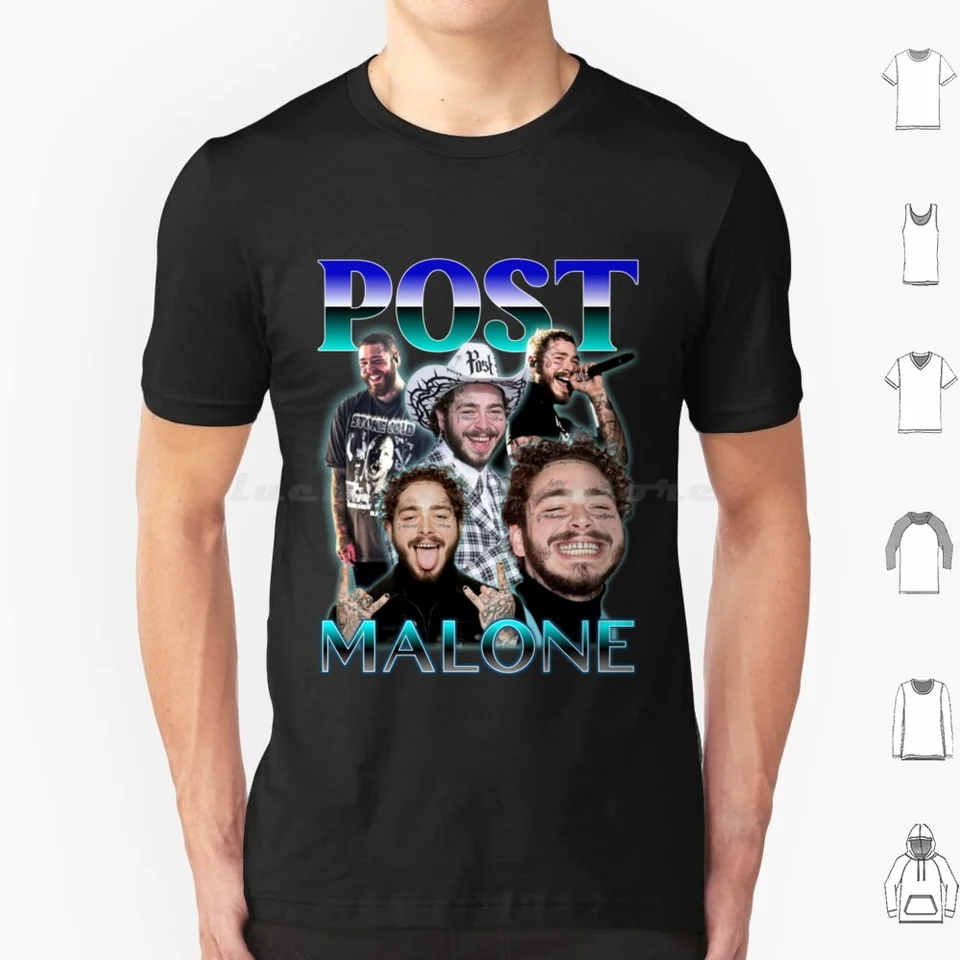 Umelecký výraz Ppoostmalone T košeľa 6xl bavlna Cool Tee Malone Postys Black Post Hip Hop Ghost Retro Expression Rap