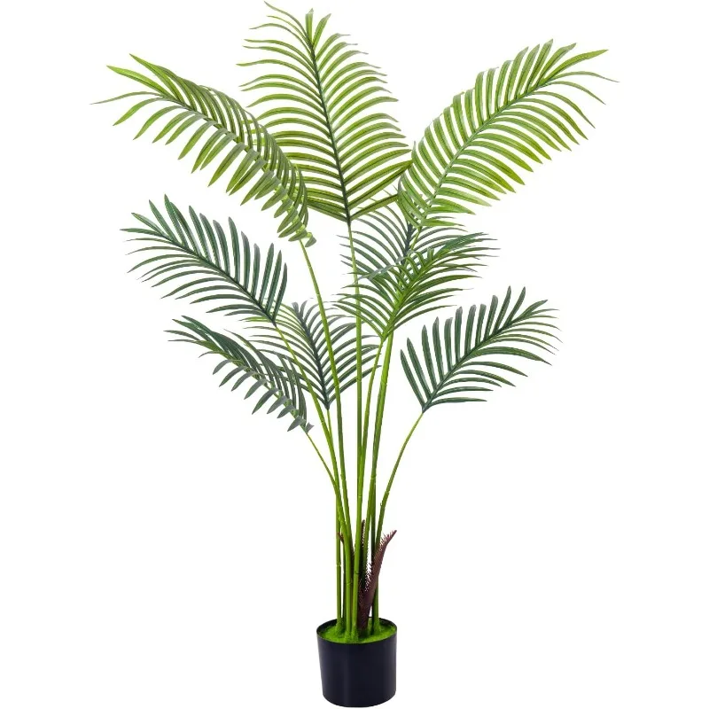 Umelá Palmová Zlatá trstina Palm 4 stopy faux Plant pre domáci dekor Vnútorná vonkajšia faux palma v hrnci pre domácu kanceláriu