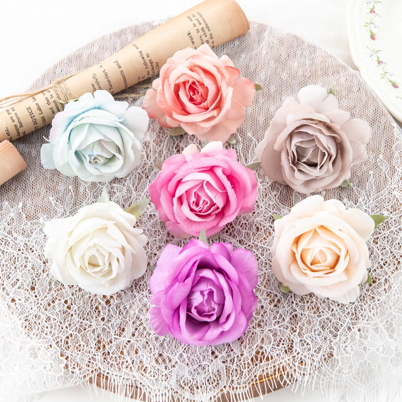 Umelé kvety flanelové ruže domáce izby dekorácie festival svadba pre domácich majstrov Candy Box Scrapbooking Venie Svadobné kytice doplnky