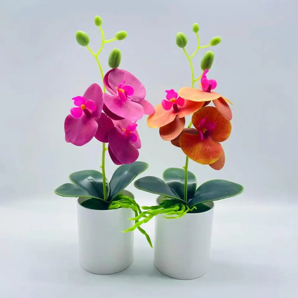 Umelé motýľ orchidey falošné bonsai mikro krajina čerstvé udržiavanie falošných motýľových orchideí