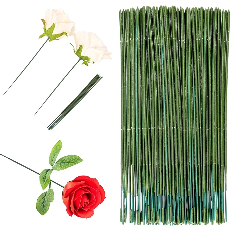 umelé zelené kvetinové stonky Iron Wire Vianočné svadobné oslava Svadobná kytica Domáca váza Diy Diy manuálny materiál dekor