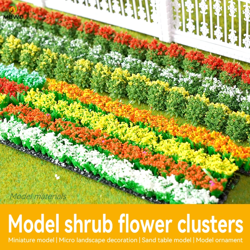 Umelý miniatúrny krík prúžok zelený pás Model Grass pásikový plot s pieskovým stolom scéna manuál DIY Material realistický záhradný dekor
