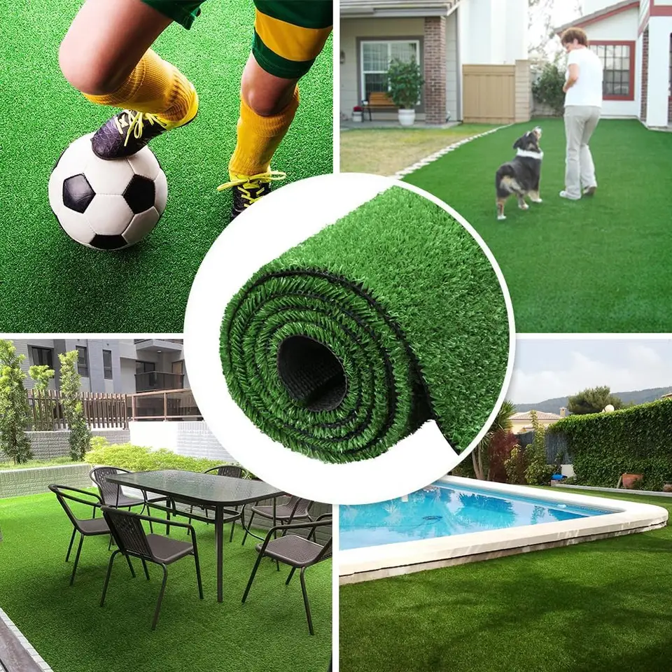 Umelý trávnik trávnika 5 ft x8 ft (40 štvorcových ft), realistická syntetická trávnatá podložka, vnútorná záhradná záhradná krajina pre domáce zvieratá