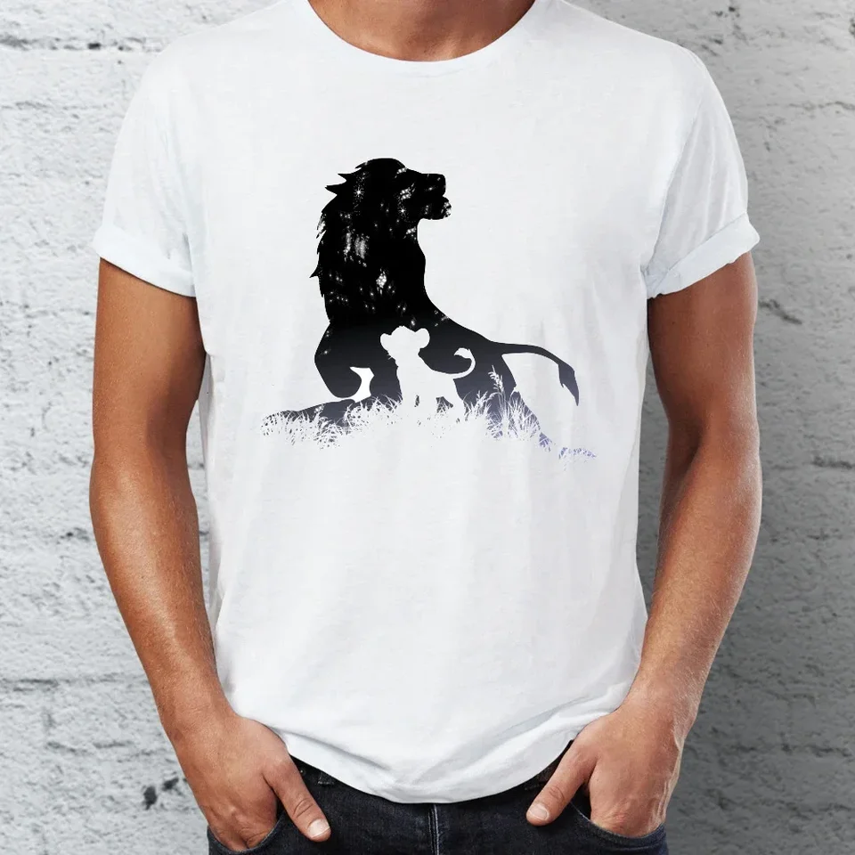 Ummer mužské tričko Kráľ sa narodil Lion Mufasa a Simba Artsy Tshirt Anime Tees Tops mládež Harajuku Streetwear