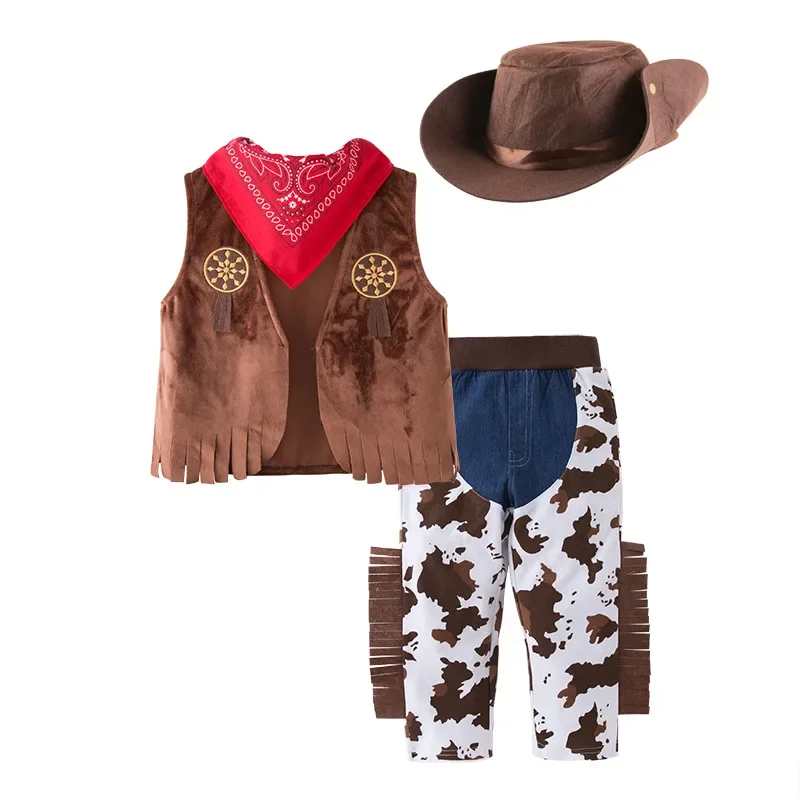UMorden batoľa batoľa chlapče Cow Boy Boy Cowboy kostým Cosplay outfit pre deti dieťa Fantas Party Purim Halloween Fancy Dress JS9237