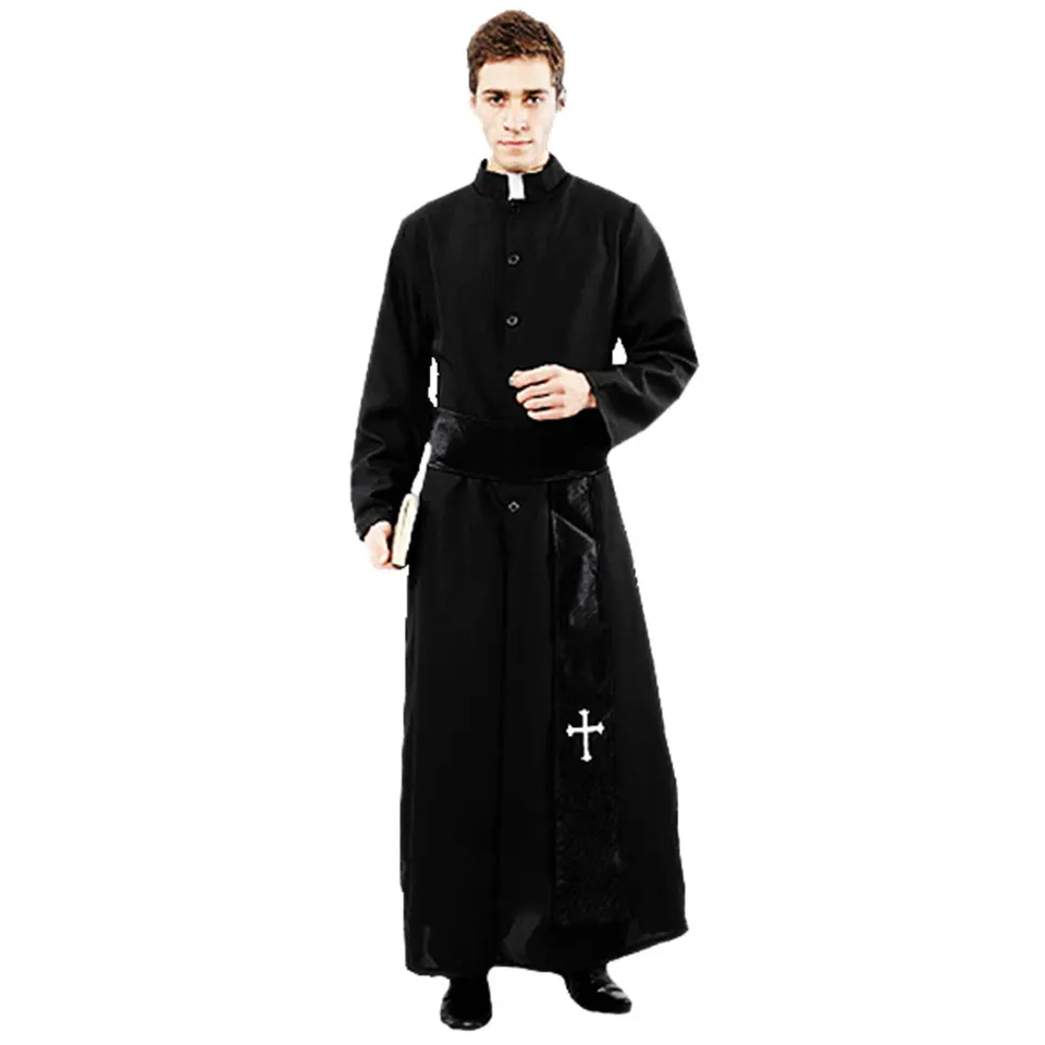 UMorden Dospelý čierny šľachtický kňaz kostýmy muži náboženské pastier Otče Kostýmy Halloween Purim Party Mardi Gras Fancy Dress