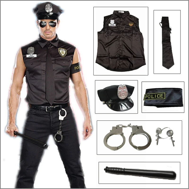 UMorden Halloween kostýmy dospelých Amerika USA policajný policajný dôstojník Kostý