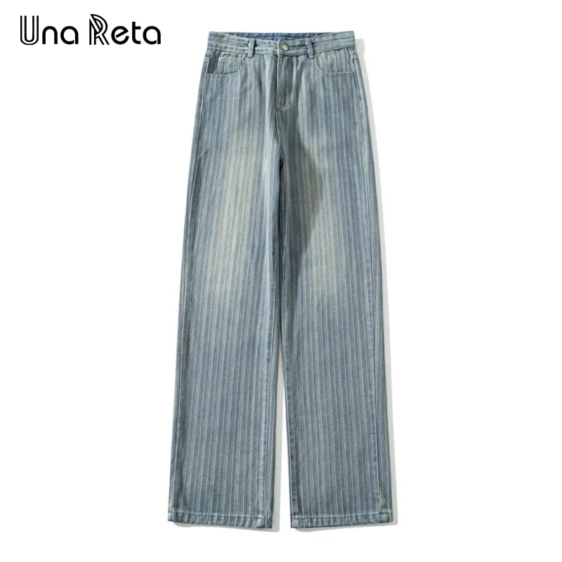 Una reta džínsy nohavice Man 2024 Jarné leto Nový hip hop vertikálny pruh vintage džínsové nohavice harajuku nohavice pre mužov