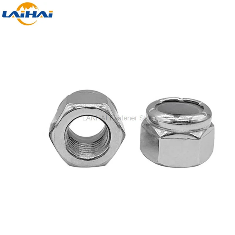 UNC 2#-56 až 3/4-10 304 A2-70 Zohatenie z nehrdzavejúcej ocele UK US CARSE HEX HEX NYLON vložka LOCK Nut HEXAGON Self-Locking Nylock Locknut
