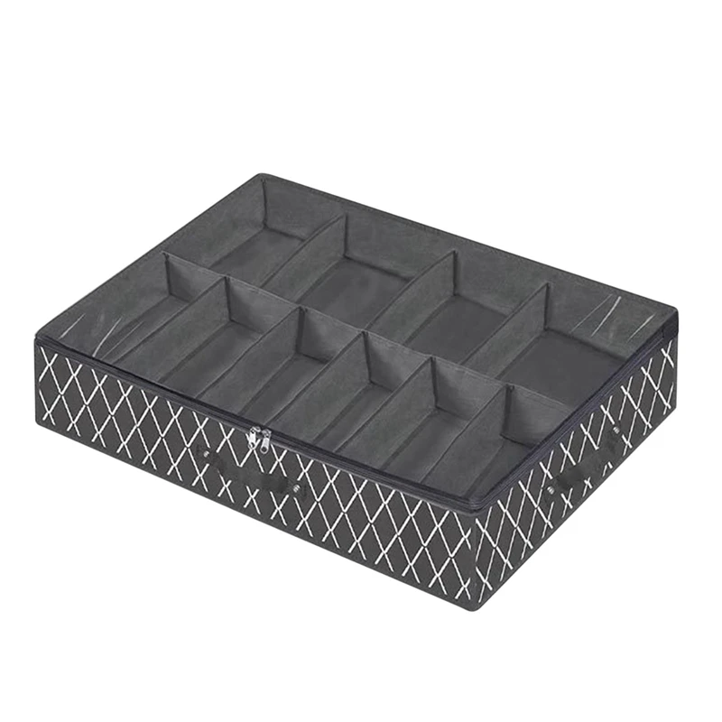 Under Bed topánky Organizátor Zásuvky na úložné skrinky pre skladovacie skrinka pre ukladanie topánok pre 12 párov topánok, čierna (b) odolná 75 x 60 x 15 cm