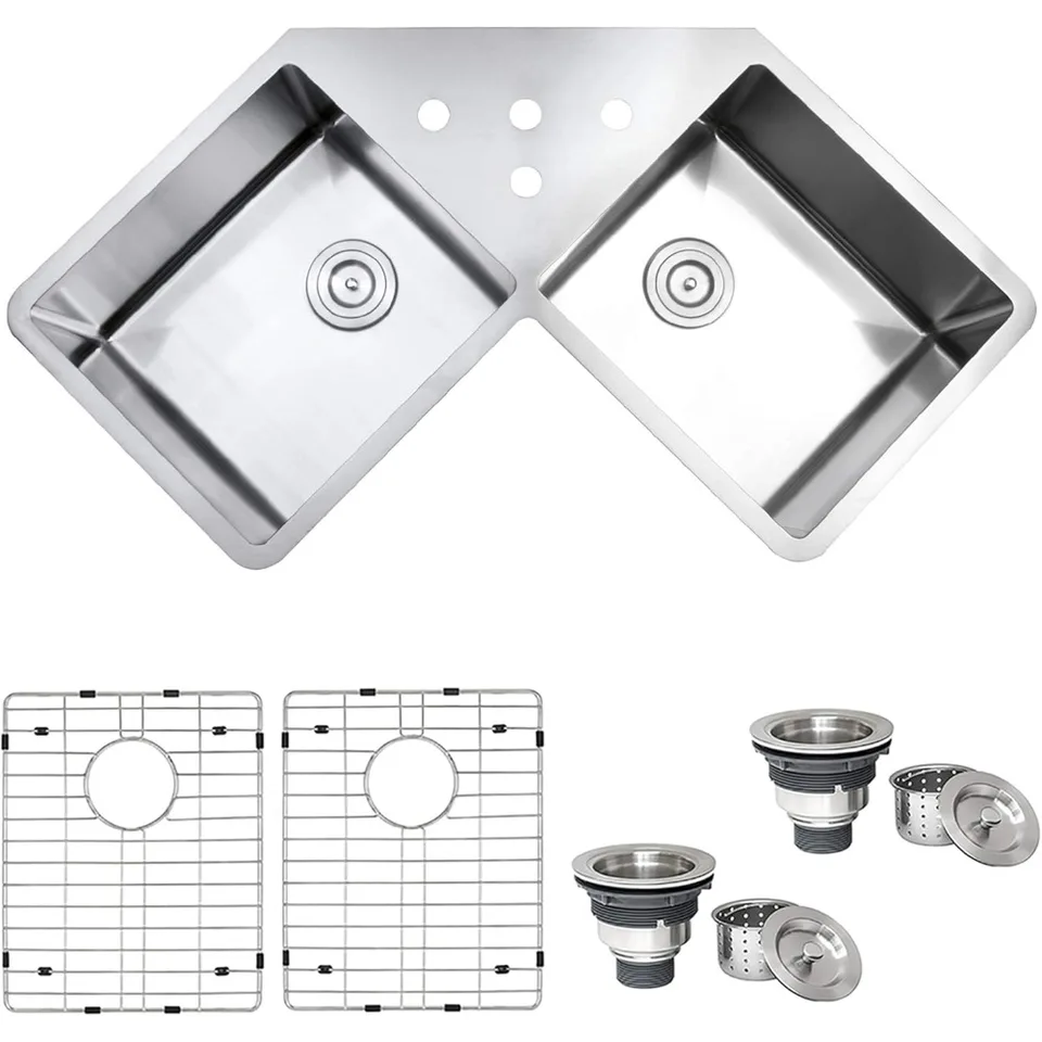 UnderMount Corner Kitchen Wink 16 Gauge 44 