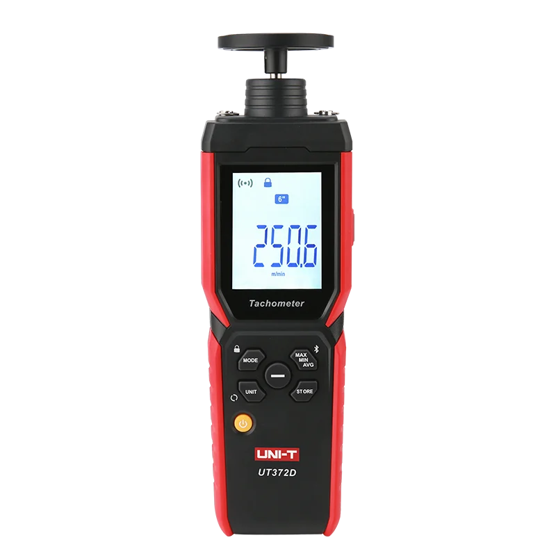 Uni-T Speed ​​Tachometer 2-v-1 UT372D Contakt Tachometer a nekontakt Tacometro Digital RPM Meter ROT 1 až 19999 RPM
