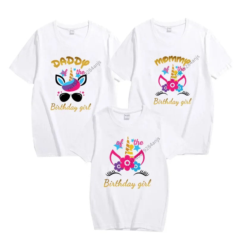 Unicorn Family Matching Party Oblečenie tričko Tričko Grand Matka otec matka syna narodeninové tričko Vlastné domáce šaty top Top