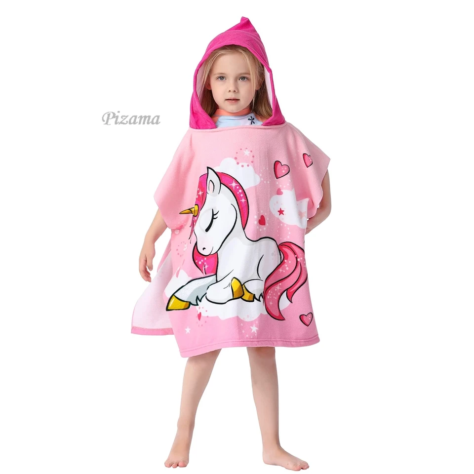 UNICORN Multifunkčné detské kapucňové župan ľahký plážový uterák na pláž