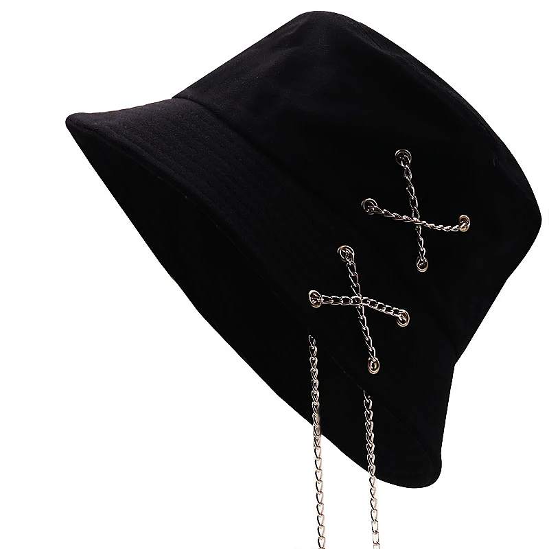 Unikátna bavlnená klobúk Krížový reťazec rybár rybár unisex hip hopová čiapka Gross Panama Outdoor Soild Color Sun Hat pre ženy muži