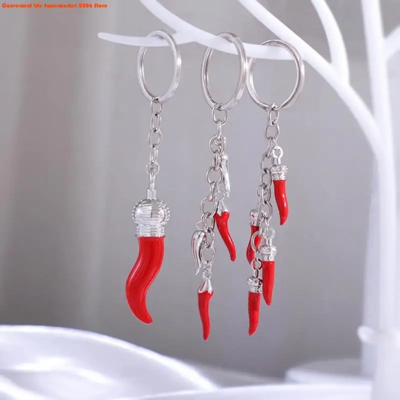 Unikátne korenie Keychain Roh Rohový kľúče prívesok na zachytávanie vrecka Dlhodobý zliatinový reťazec príslušenstvo