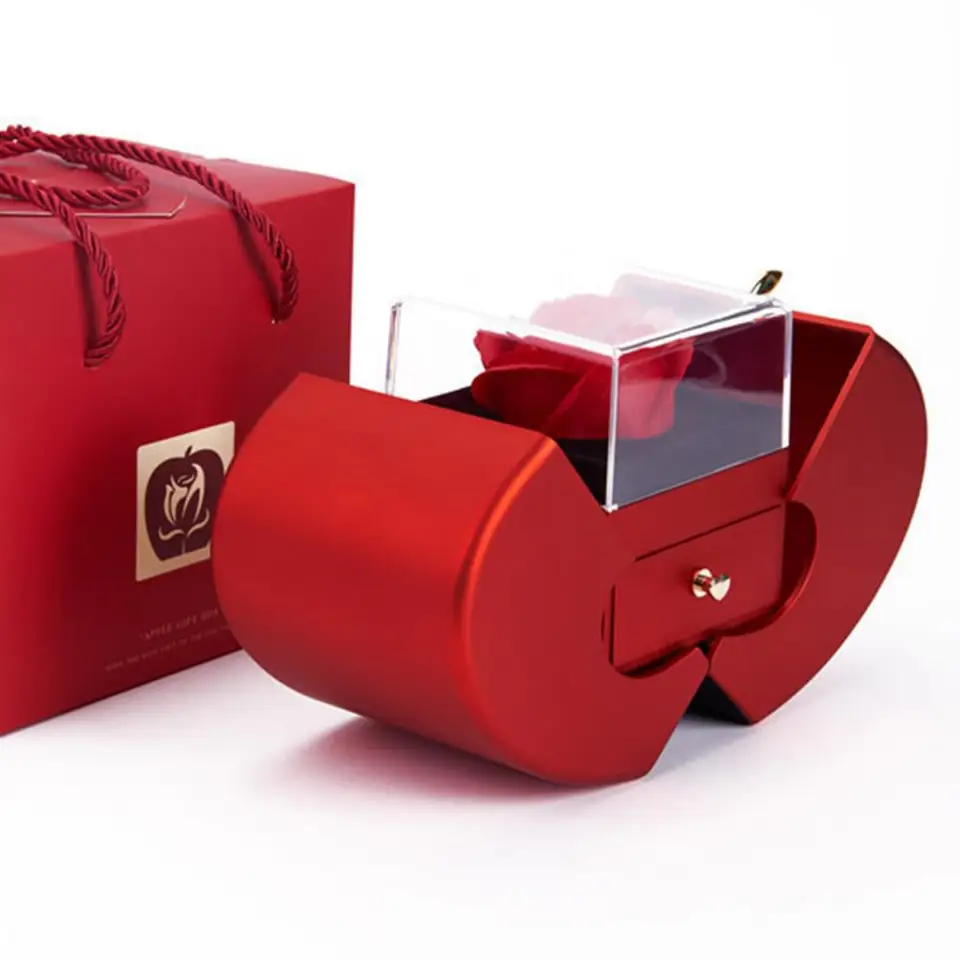 Unikátny šperk Display Elegantné jablká v tvare šperkov Storanie Storage Box s dlhodobým darčekom na kvety mydla na festival Vianoce