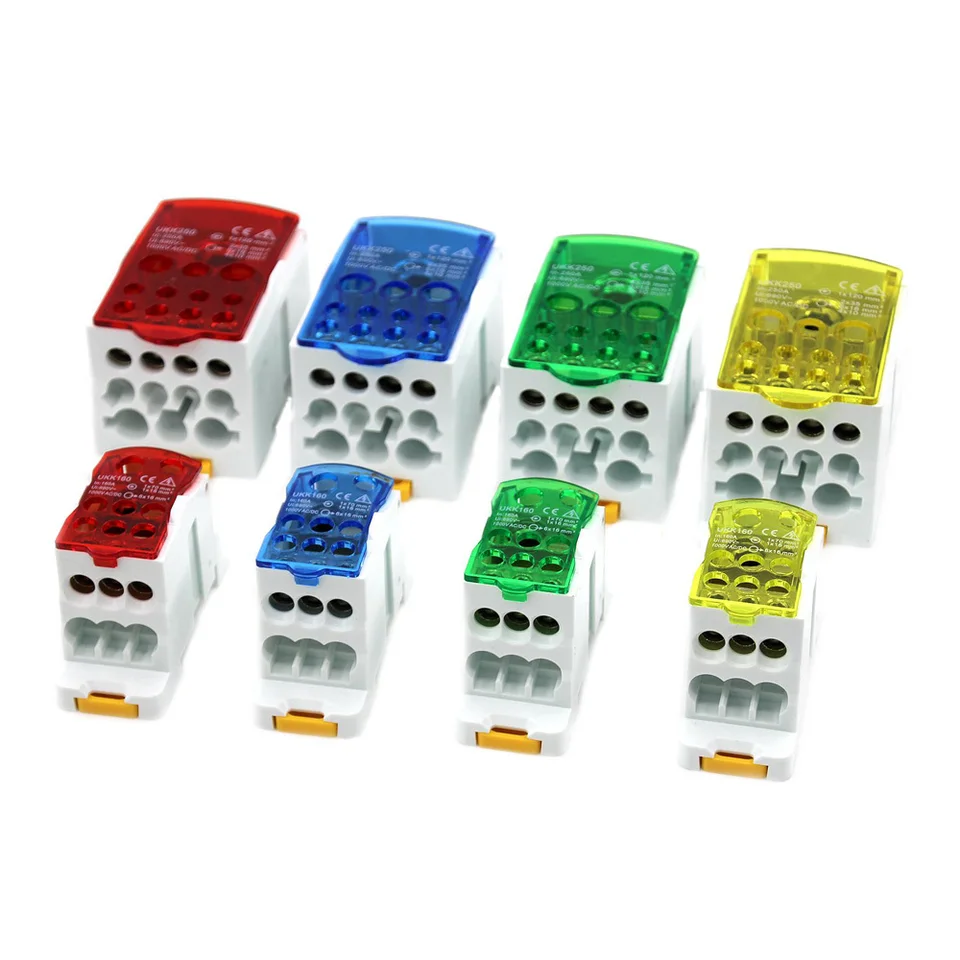 Unipolárna spojovacia skrinka Unipolárna križovatka Distribúcia Elektrický konektor DIN Rail Terminal Block 80A/125a/160a/250a/400a