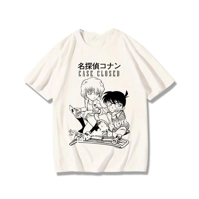 (Uniqlo） detektív Conan Cotton Trshirt Men Streetwear Cotton Y2K T košeľa letné ženy Men Cotton Nadmerné tričko Men oblečenie