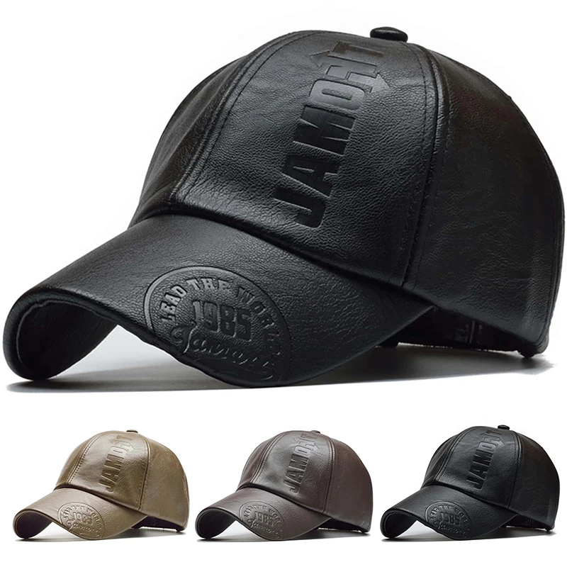 Unisex 1985 Imprinting Leather Baseball Caps Spring a jeseň vonkajšie nastaviteľné neformálne klobúky Slnečné klobúky